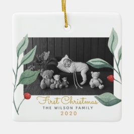 God jul och vattenfärg Greenery & Berry Julgransprydnad Keramik