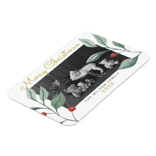 God jul och vattenfärg Greenery & Berry Magnet