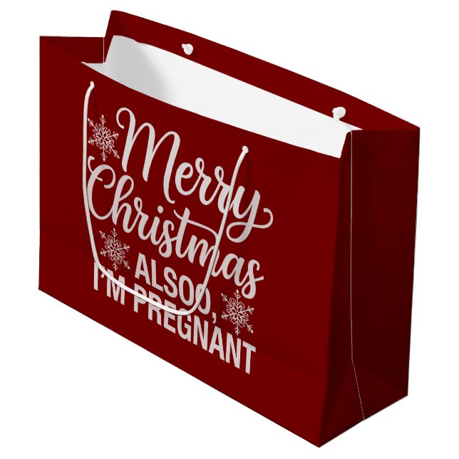 God Jul Också Jag Är Gravid Bebis Annonsering (Framsidan Vinklad)