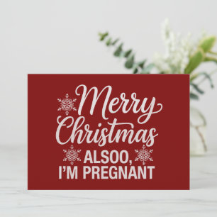 God Jul Också Jag Är Gravid Bebis Annonsering Julkort
