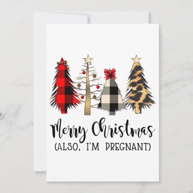 God Jul Också Jag Är Gravid Graviditet Meddelande (Framsida)