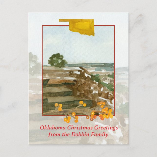 God jul Oklahoma Black Mesa Personlig Helg Vykort (Framsida)