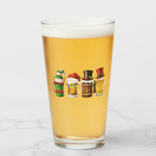 God jul Öl som dricker Santa Beer Älskare Glaskopp