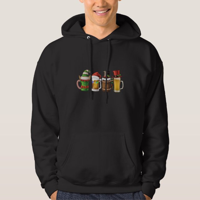 God jul Öl som dricker Santa Beer Älskare Hoodie (Framsida)