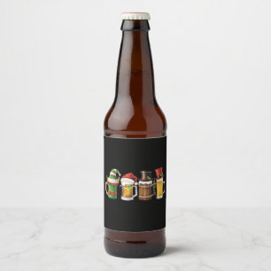 God jul Öl som dricker Santa Beer Älskare Ölflaska Etikett