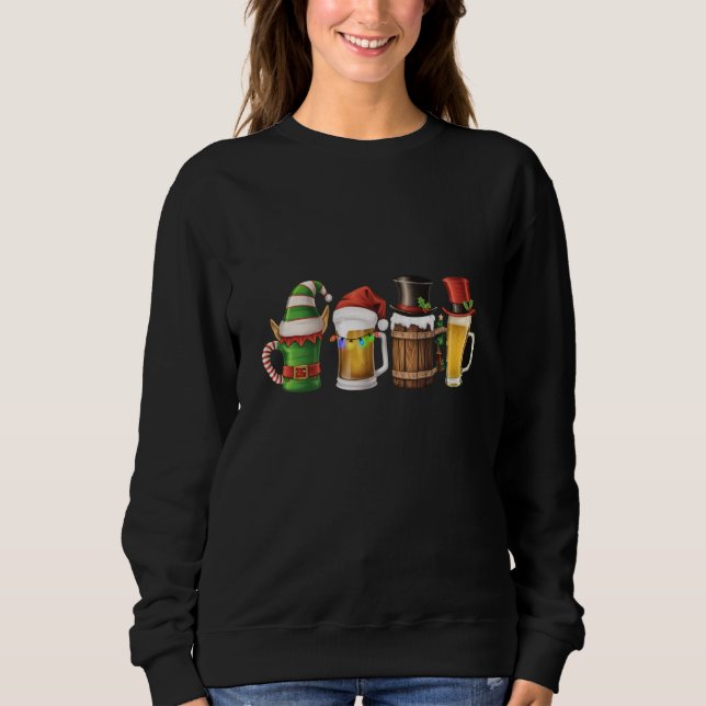 God jul Öl som dricker Santa Beer Älskare T Shirt (Framsida)
