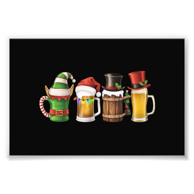 God Jul Ölbryggning Tomte Öljubb Fototryck (Framsidan)