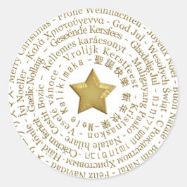 God jul - Olika språk - markering Runt Klistermärke
