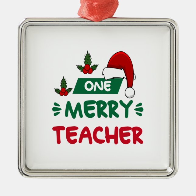 God jul One Merry Teacher Julgransprydnad Metall (Framsidan)