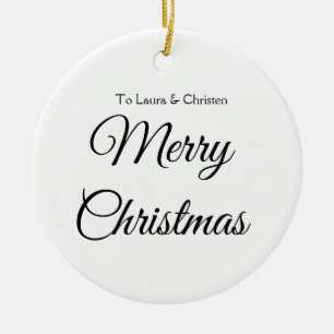 God jul önskad namn text anpassad familj present julgransprydnad keramik