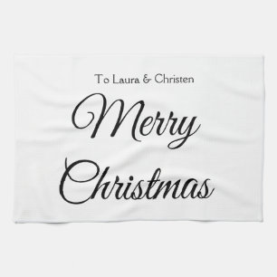 God jul önskad namn text anpassad familj present kökshandduk