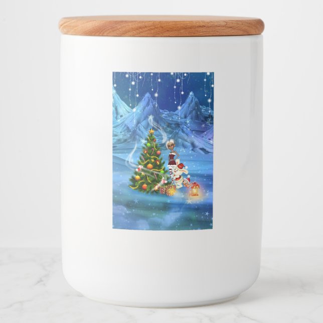 God jul önskar dig söta vänner mat etikett (Framsida)