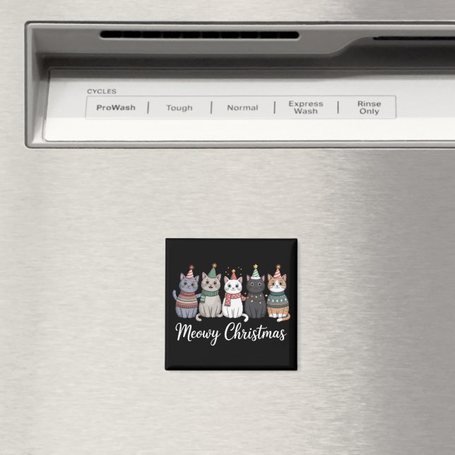God Jul önskas alla kattälskare Xmas Magnet (In Situ (Dishwasher))
