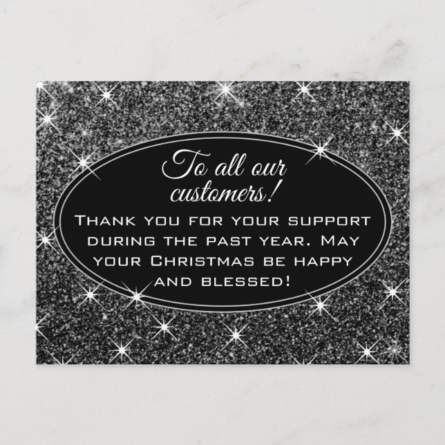 God jul önskas alla våra kunder!  vykort (Framsida)