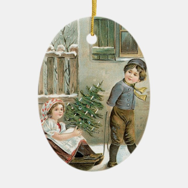 God jul önskas! julgransprydnad keramik (Framsidan)