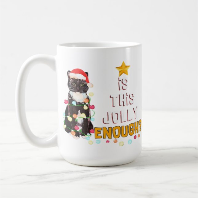 God jul önskas katter  kaffemugg (Vänster)