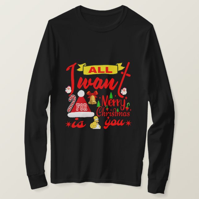 God jul Önskemål: Allt jag vill ha är du T Shirt (Design framsida)