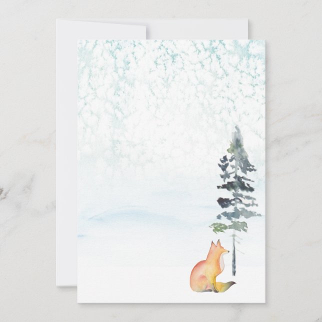 God jul Önskemål Blank Fox Anteckningskort (Framsida)