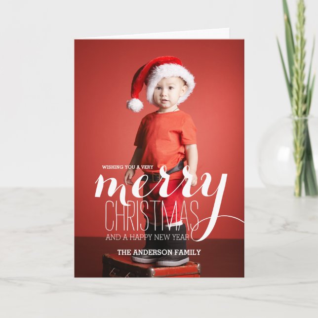 God jul Önskemål-fotohälsningskort för Helgdag Helgkort (Framsida)