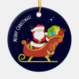 God jul önskemål från Santa Santa Julgransprydnad Keramik