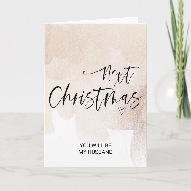 God jul Önskemål ger till Boyvän Fiancé Kort (Framsida)