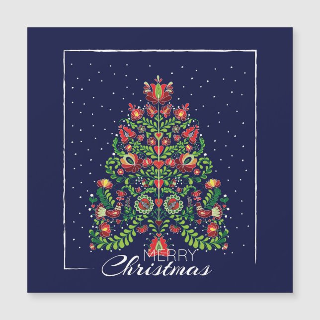 God jul Önskemål Magnetisk Inbjudningskort (Framsida)