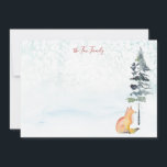 God jul Önskemål Personlig Fox Anteckningskort<br><div class="desc">Skicka festive God jul önskemål med det här enkla men rustiska tecknet med en charmerande vattenfärgsräv och gräs träd på en snöbakgrund. Vintagen och återdesignen visar Victoria Grigaliunas av Do tell A Belle en unik vattenfärgsgrafik som erbjuder en söt perfekt för vinterscenen för att sprida helgdag cheer. Anpassa meddelandet inuti...</div>