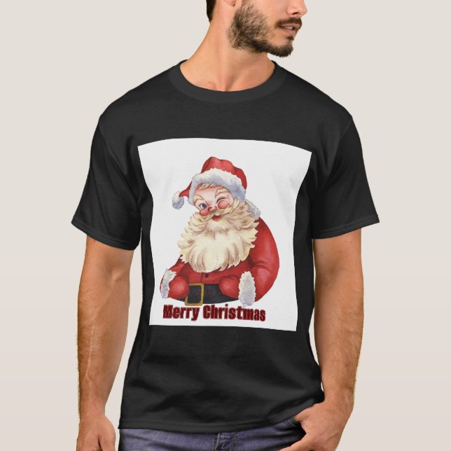 God jul Önskemål tryckt Peace Basic-Mörk T Shirt (Framsida)