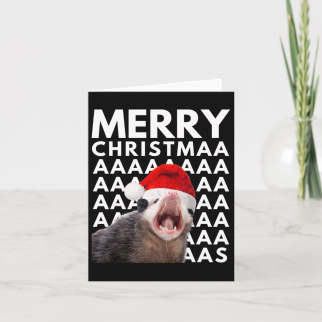 God jul Opossum Screaming Roligt Manar Women Ki Kort (Framsida)