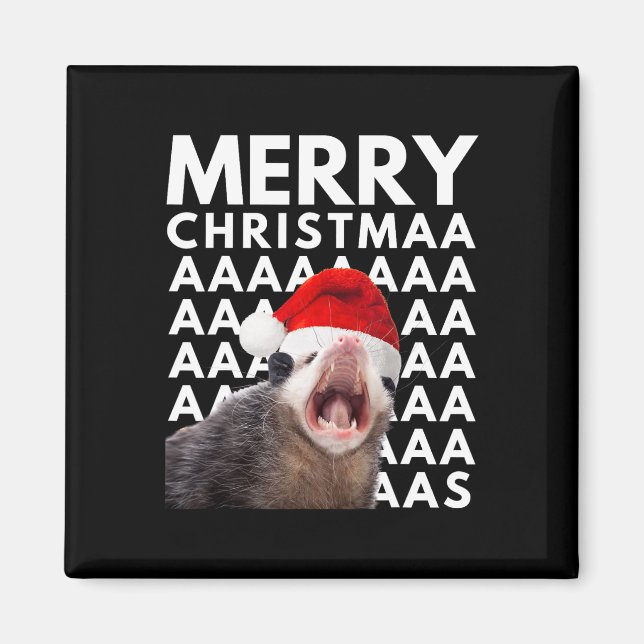 God jul Opossum Screaming Roligt Manar Women Ki Magnet (Framsidan)