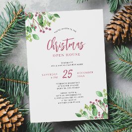 God Jul - öppna husets moderna gröna julfest Inbjudningar