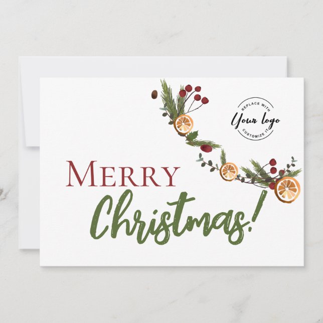 God jul Orangar som utandningstorkats Business Log Julkort (Framsida)