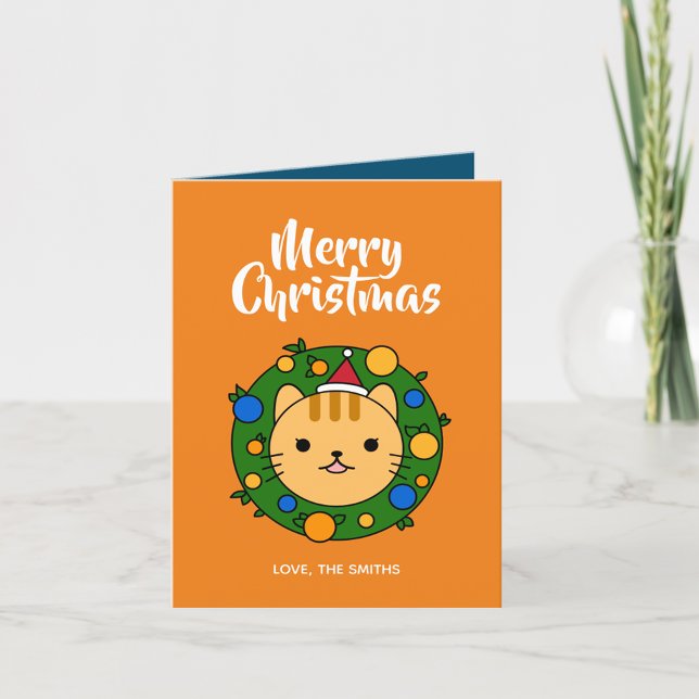 God jul Orange Cat Helgkort (Skapare uppladdad)