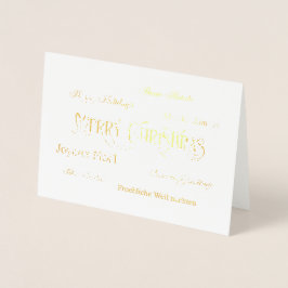 God jul Ord Cloud Foil Greeting Card Folierat Kort