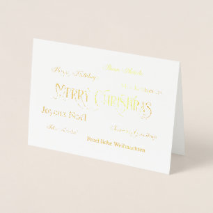 God jul Ord Cloud Foil Greeting Card Folierat Kort