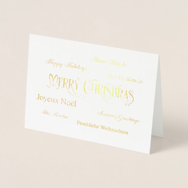 God jul Ord Cloud Foil Greeting Card Folierat Kort (Framsida)