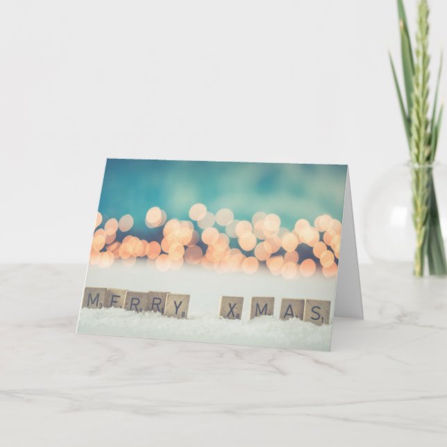 God jul Ord Tiles Roligt and Games Whimsical Kort (Framsida)