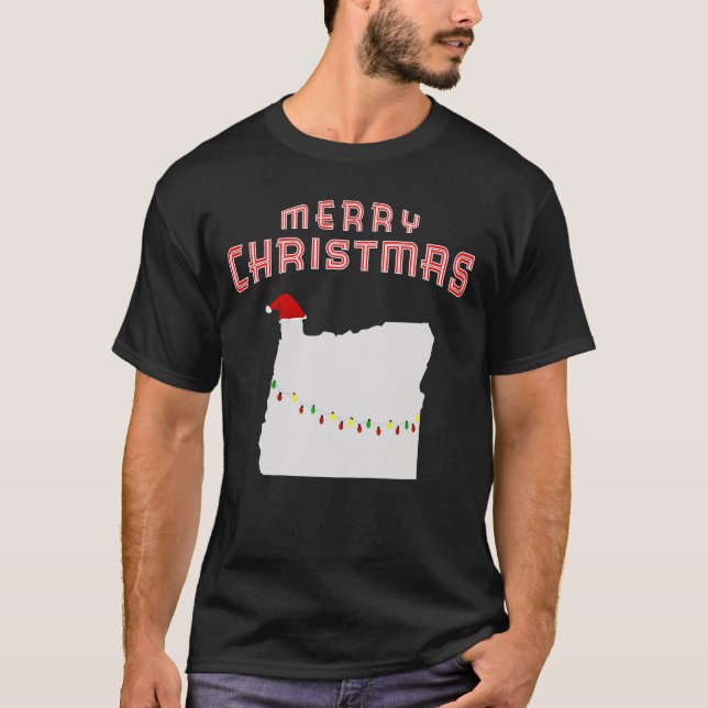God jul Oregon med gåvan för Santa hattPajama Tröja (Framsida)