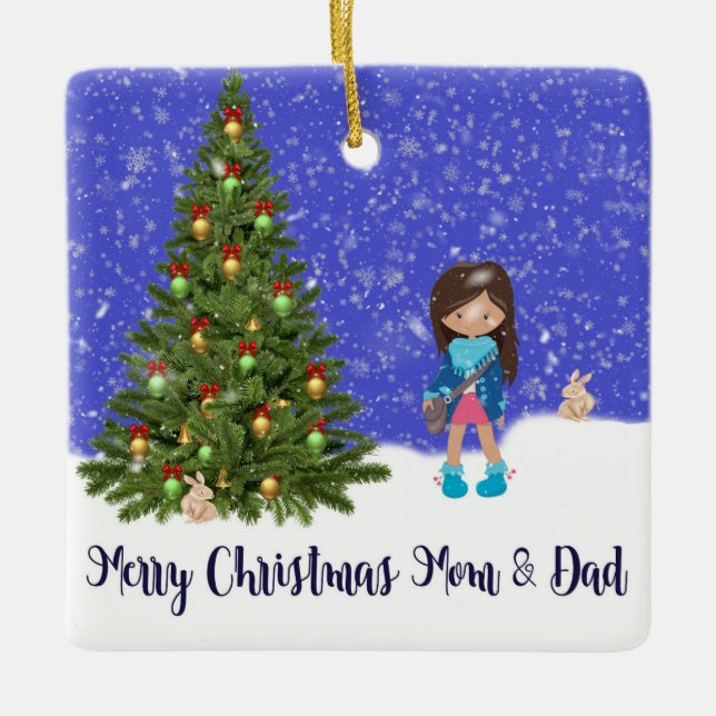 God jul Ornament från dotter till föräldrar (Framsida)