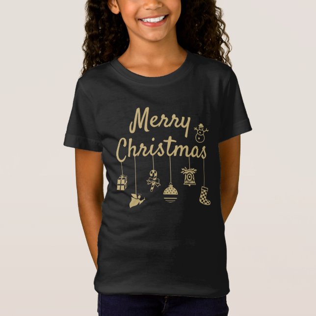 God jul Ornament guld T Shirt (Framsida)
