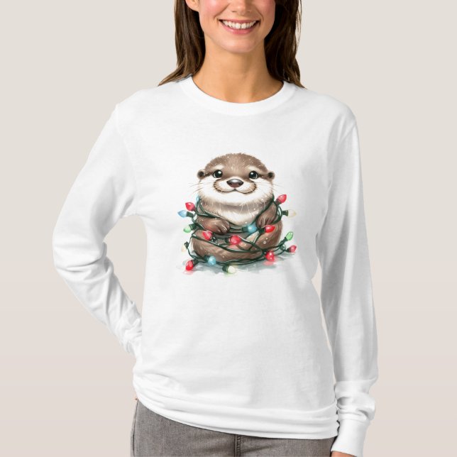 God Jul Otter T Shirt (Framsida)