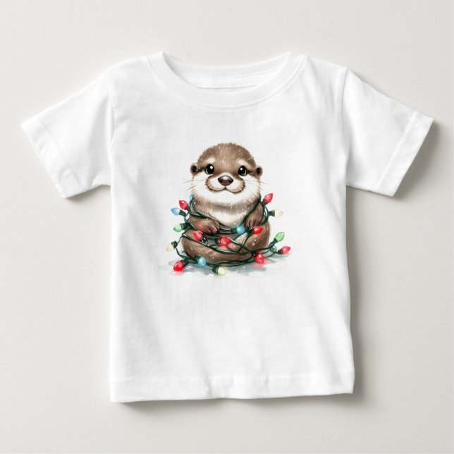 God Jul Otter T Shirt (Framsida)