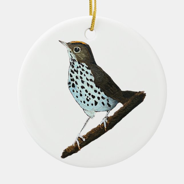 God jul ~Ovenbird~ Julgransprydnad Keramik (Framsidan)