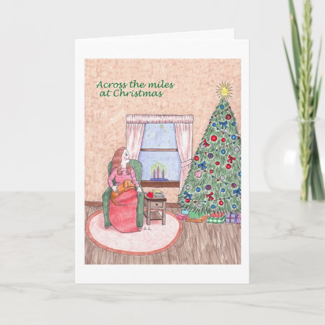 God jul över sjön helgkort (Framsida)