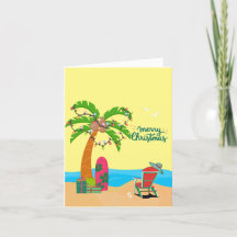 God jul på Beach Blank Card