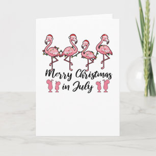 God Jul på Flamingo Sommar Cocktail Kort