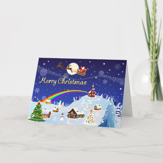 God jul på fullmåne kort (Framsida)