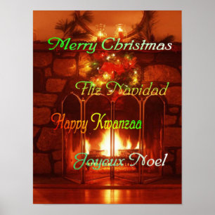 God jul, på fyra språk, poster