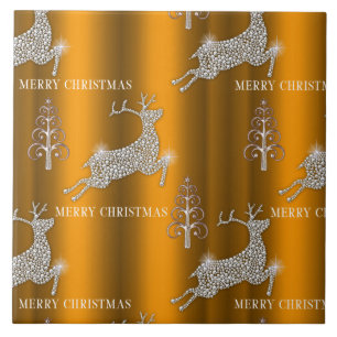 God jul på guldrenar Sparkles Kakelplatta