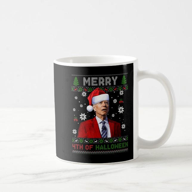 God jul på Halloween-Roligten Biden Ugly Kaffemugg (Höger)